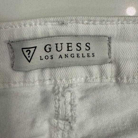 Guess white Jean crops distressed size 30 - Picture 3 of 6